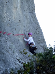 1ère longueur de l'arrête de la pate de chêvre